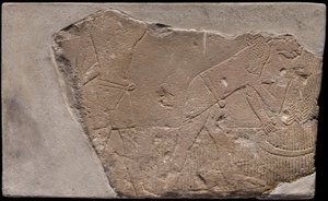 Frammento di parete di una tomba con scena di raccolto da Ancient Egyptian