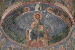 Cristo in trono Salvatore del Mondo, XII secolo da Ancient Russian frescos