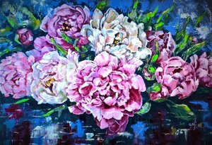 Bouquet di peonie dai colori vivaci