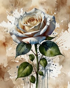 Rosa acquerellata bianca