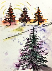Il bagliore della foresta invernale