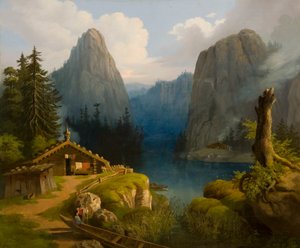 Paesaggio montano con lago da Ander