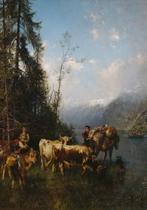 Paesaggio del fiordo con mucche da Anders Askevold