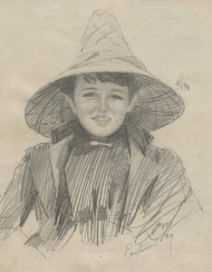 Ada Lymon Donna con un grande cappello, 1887 da Anders Leonard Zorn