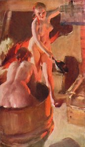 Ragazze di Dalarna che fanno il bagno, 1908, 1931 da Anders Leonard Zorn