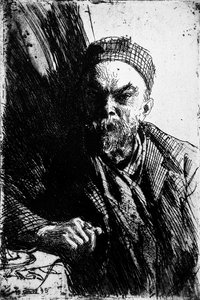 Ritratto del poeta Paul Verlaine da Anders Leonard Zorn