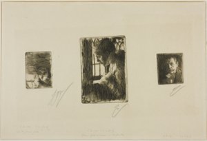 Testa di ragazza; contadina alla finestra; Anders Zorn da Anders Zorn