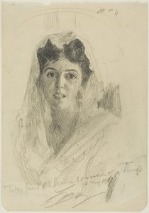 Testa di una donna (en Face) da Anders Leonard Zorn