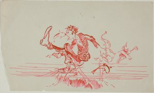 Uomo attaccato da diversi pesci da Anders Zorn