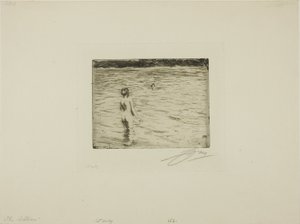Madre che fa il bagno da Anders Leonard Zorn