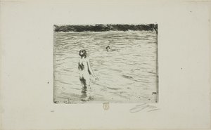 Madre che fa il bagno da Anders Leonard Zorn