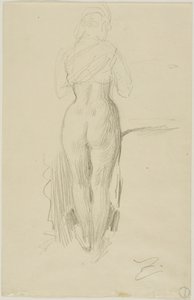 Figura femminile in piedi vista da dietro