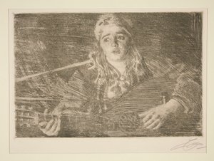 Donna con liuto svedese da Anders Leonard Zorn