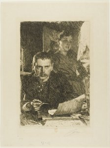 Zorn e sua moglie da Anders Leonard Zorn