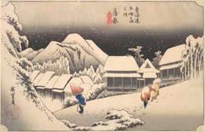 Una serata nevosa alla stazione di Kambara da Ando Hiroshige