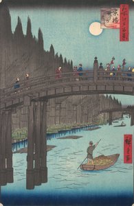 Mercato del bambù al ponte della capitale, 1857 da Ando Hiroshige