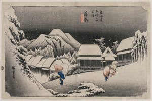 Neve serale a Kambara numero sedici della serie Cinquantatré stazioni del Tokaido da Ando Hiroshige