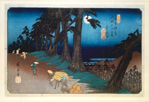 Luna piena a Mochizuki, dalle 69 stazioni di Kisokaido, 1832 da Ando Hiroshige