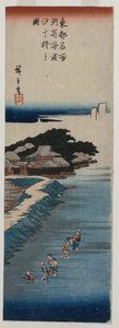 Raccolta di conchiglie a bassa marea a Susaki, dalla serie 100 vedute di luoghi famosi di Edo da Ando Hiroshige
