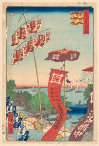 Ponte Kanasugi, Shibaura dalla serie Cento vedute di Edo da Ando Hiroshige