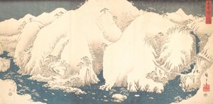 Montagne di Kiso nella neve, 1857