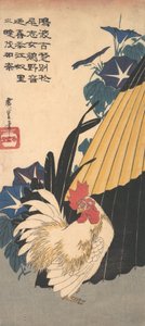Gallo, ombrello e glorie del mattino, ca. 1830 da Ando Hiroshige