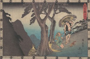Sadakuro minaccia di uccidere Yoichibei, ca. 1840 da Ando Hiroshige