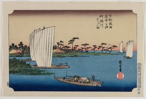 Pini sparsi lungo il fiume Tone, pubblicato nel 1919 da Ando Hiroshige