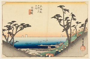 Passo di Shirasuka, nelle Cinquantatré Stazioni della Strada Tokaido (Tokaido Gojusan Tsugi-no Uchi) da Ando Hiroshige