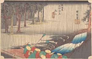 Pioggia primaverile a Tsuchiyama 50ª Stazione del Tokaido, XIX secolo da Ando Hiroshige