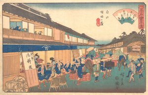 Casa da tè nel distretto di Hakusen, ca. 1835-42 da Ando Hiroshige