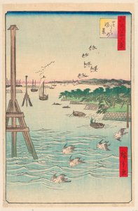 Vista della costa di Shiba dalla serie Cento famose vedute di Edo da Ando Hiroshige
