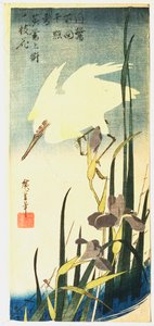 Airone Bianco e Iris da Ando Hiroshige