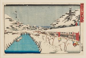 Stampa su legno - Shiba akabane no yuki, 1797-1858 da Ando Hiroshige