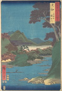 Yamato, Tatsutayama, Tatsutagawa, 7° mese anno del bue 1853 da Ando Hiroshige
