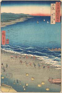 Spiaggia di Yasashi, conosciuta come Kujukuri, provincia di Kazusa, dalla serie Vedute di famosi luoghi da Ando Hiroshige