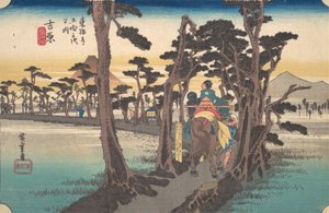 Yoshiwara, Hidari Fuji, ca. 1834 da Ando Hiroshige