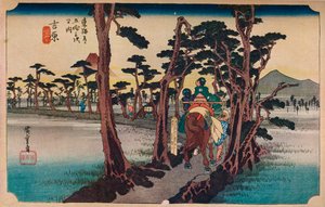 Yoshiwara: Monte Fuji a sinistra, 1833-1834, 1930 da Ando Hiroshige