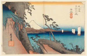 Yui, cima del Monte Satta, nelle Cinquantatré stazioni della strada Tokaido da Ando Hiroshige