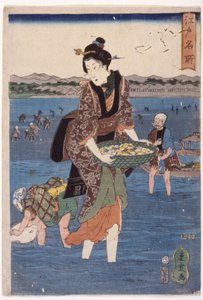 (Grande figura femminile che guada) da Ando or Utagawa Hiroshige