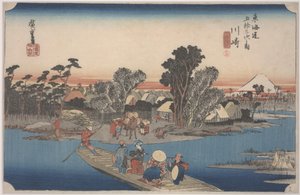 Un traghetto sul fiume Rokugo