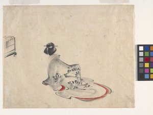 Una donna che si inchina da Ando or Utagawa Hiroshige