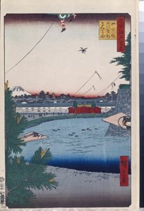 Cento vedute famose di Edo: Hibiya e Soto-Sakurada da Yamashita-cho da Ando or Utagawa Hiroshige