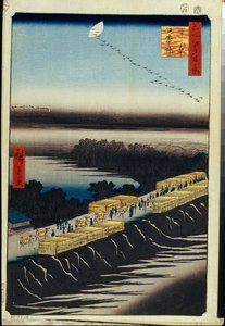 Cento vedute famose di Edo: Argine di Nihon e Yoshiwara da Ando or Utagawa Hiroshige
