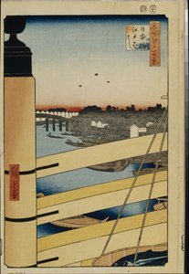 Cento vedute famose di Edo: Ponti Nihonbashi e Edobashi da Ando or Utagawa Hiroshige