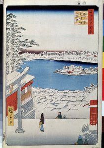 Vista dalla cima del santuario Tenjin a Yushima (Cento vedute famose di Edo) da Ando or Utagawa Hiroshige