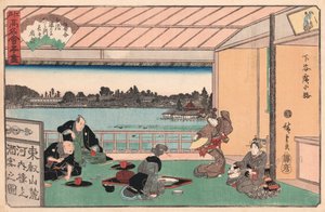 Festa al ristorante da Ando or Utagawa Hiroshige