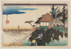 Pendenza orientale al santuario di Kanda My?jin da Ando or Utagawa Hiroshige