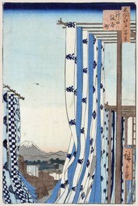 Il quartiere dei tintori a Kanda (Cento vedute famose di Edo) da Ando or Utagawa Hiroshige