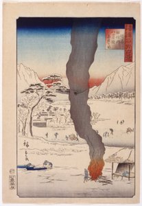 Pesca al lago Suwa a Shinano da Ando or Utagawa Hiroshige